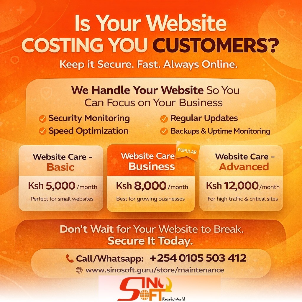 Website Care in Kenya - Sino Soft Limited